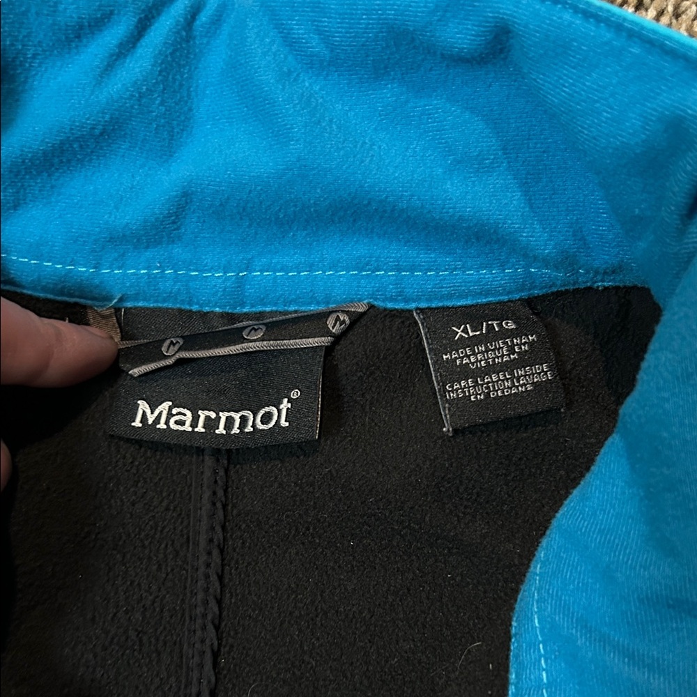 Marmot Blue and Black Fleece Jacket - Picture 2 of 6